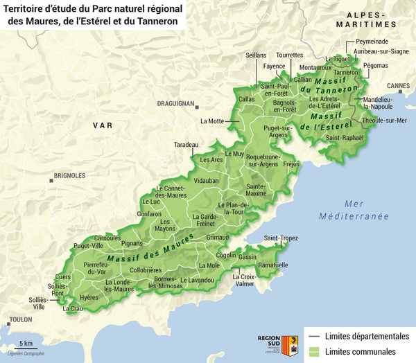 Carte PNR Maures Esterel